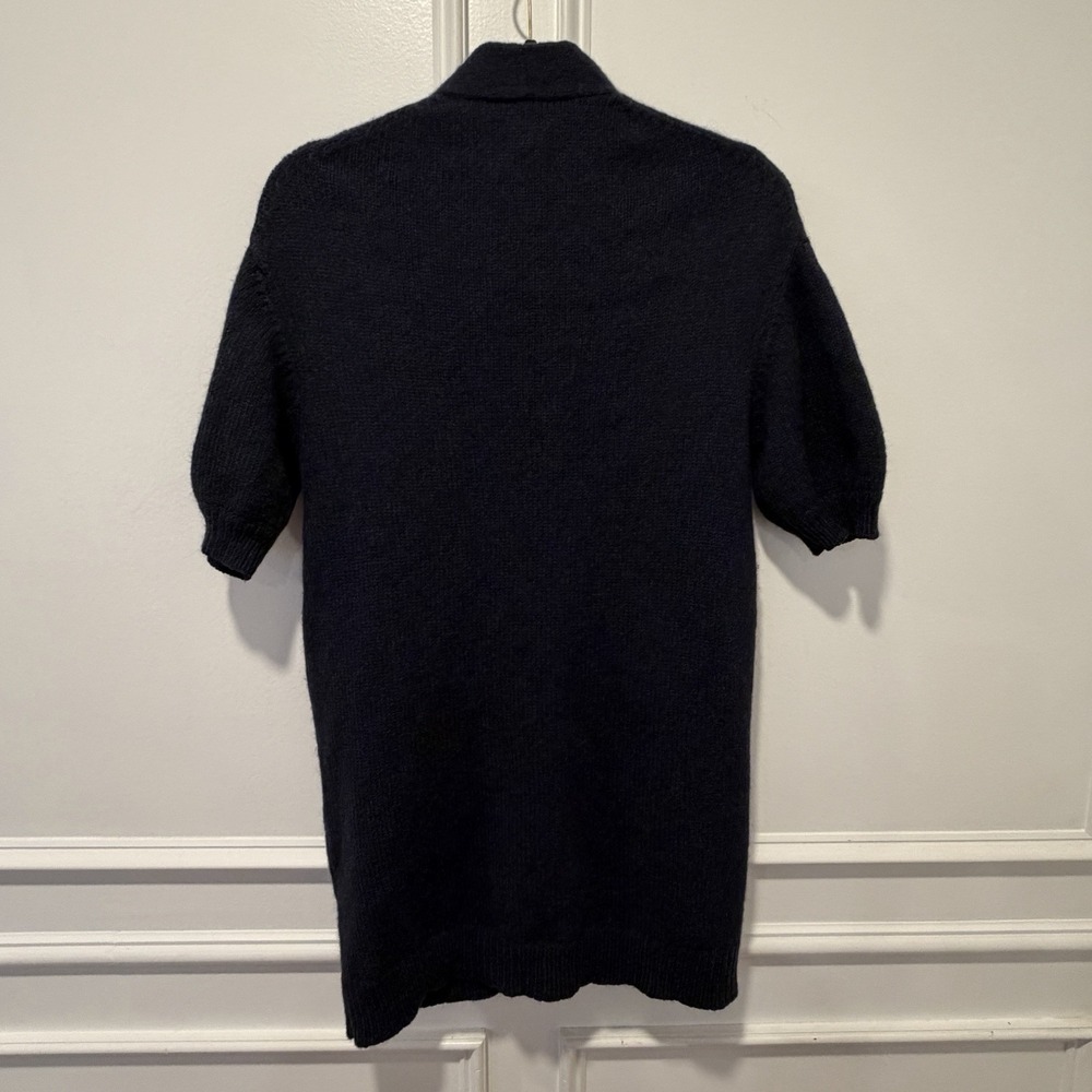 Vince Short Sleeve Cardigan Sweater Size S Navy‎ Blue Alpaca Wool Blend - Picture 2 of 4